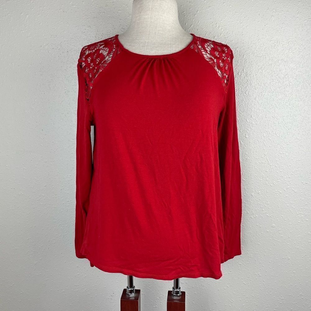 H&M Long Sleeve Red Top Size L